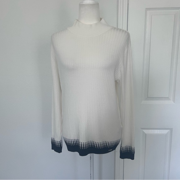 Calvin Klein Cream and Black Cowl Neck Sweater size M - Picture 1 of 11